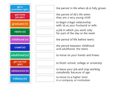 Vocabulary. Stages of life. SBp.8.ex.4.(on Screen_B1+)