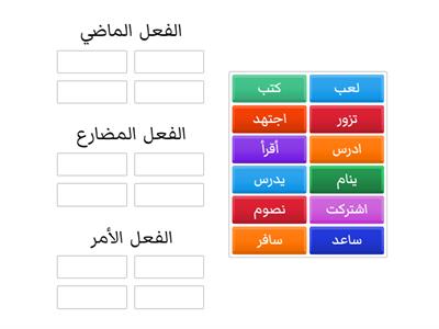  الفعل الماضي والمضارع والأمر 