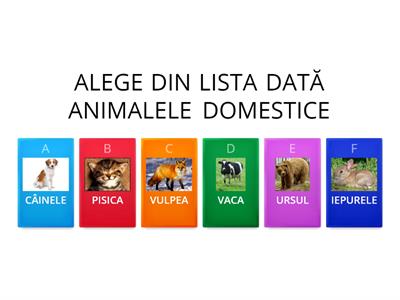 ANIMALELE SĂLBATICE ȘI CELE DOMESTICE