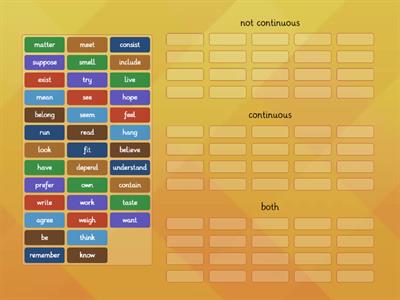 stative/non-stative verbs