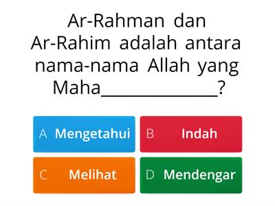 TUHANKU AR-RAHMAN AR-RAHIM PENDIDIKAN ISLAM TAHUN 1