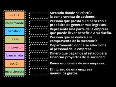 Keresd a szót a definícióhoz! Spanyol szókincs: cég, vállalat