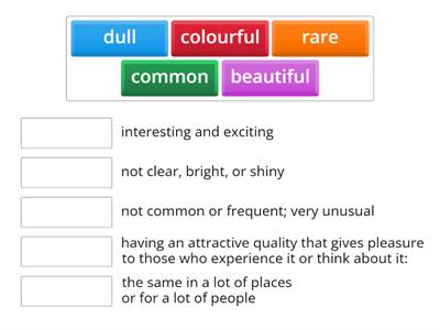Match the words with their corresponding dictionary meanings.