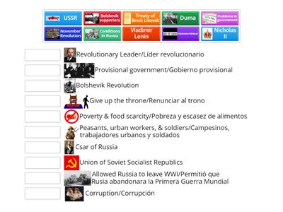 Russian Revolution Matching/Coincidencia de la Revolución Rusa