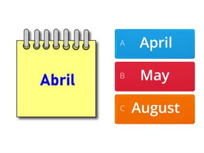 The months of the year.