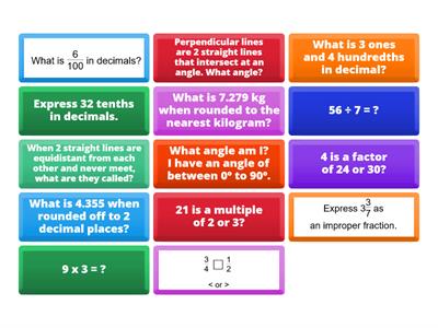 P4 Math Games Flip Cards