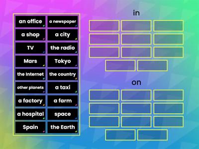 Prepositions (in - on)