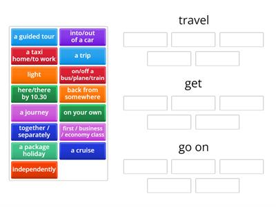 Phrases with travel, get and go on (F2F, 3B)