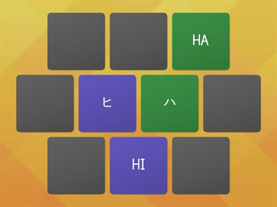 Katakana: ha, hi, fu, he, ho