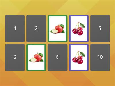matching pairs - fruit drinks components preschool