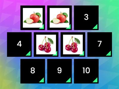 matching pairs - fruit drinks components preschool