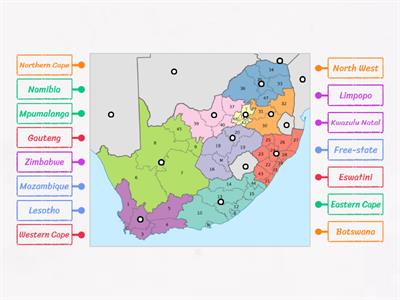 South African Provinces and Neighboring Countries