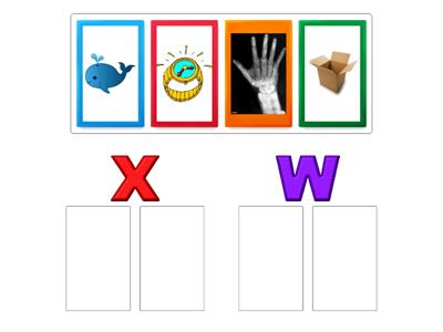 Classify pictures to letters X - W