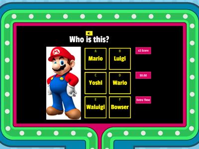 Guess the names of these Mario  characters!