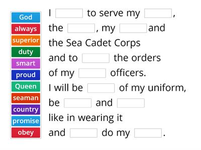 Sea Cadet Promise