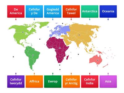 Cyfandiroedd a Chefnforoedd y Byd