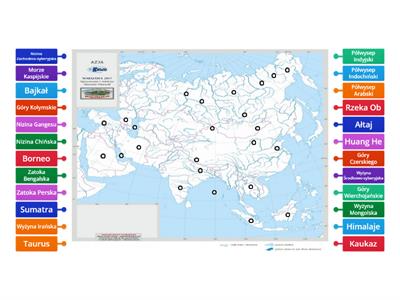 Mapa fizyczna Azji/1