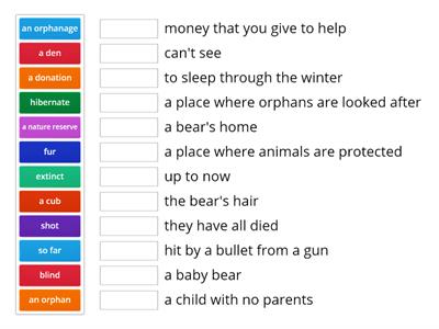 Save the orphan bears definitions
