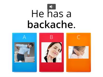 E1 What is your pain called? What is the problem? Match the picture to the sentence.