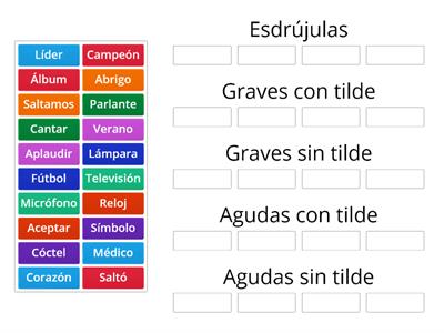 Clasificación de palabras