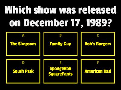 Sitcoms and Cartoons released dates