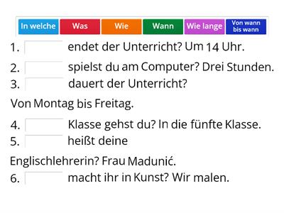 W-Fragen (Upitne riječi) Umetni odgovarajuću upitnu riječ.