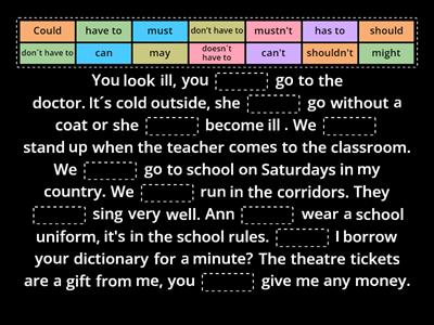 Modal verbs sentences