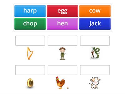 Jack and the Beanstalk word and picture match