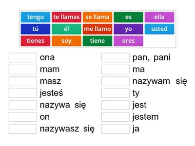 Ser/tener/llamarse - singular y plural