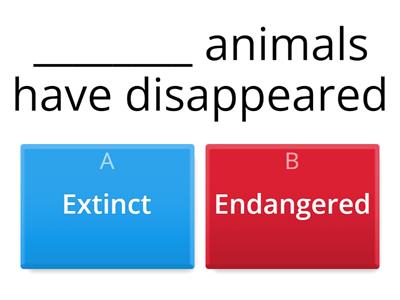 Endangered x extinct animals