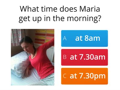 Answer the questions about Maria's Day