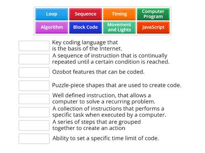 Coding Terms: Ozobots 