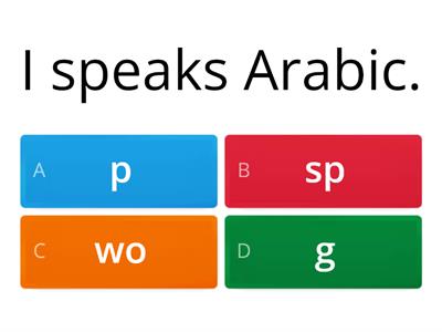 E1 ESOL Error correction code - I speak Arabic.