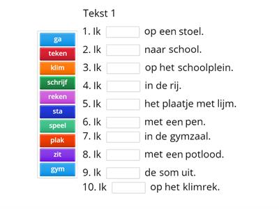 NT2 spelling 45 | werkwoorden | op school