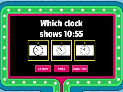 Which clocks shows? Time to 5 minutes 