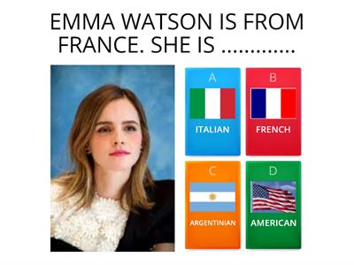 CELEBRITIES AND THEIR NATIONALITIES