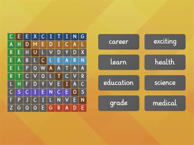 Welcome back wordsearch- health academy