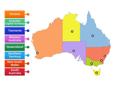 Label the Australian states and territories