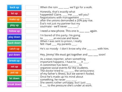 Unit 4 Phrasal verbs with up & down 