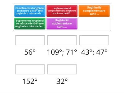 Unghiuri complementare și unghiuri suplementare