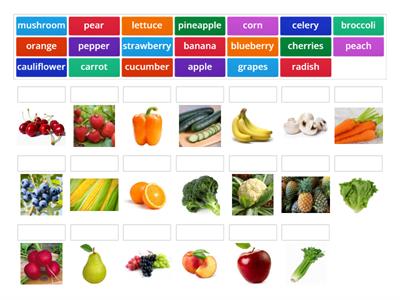 Fruits and Vegetables #1- Grade 3 