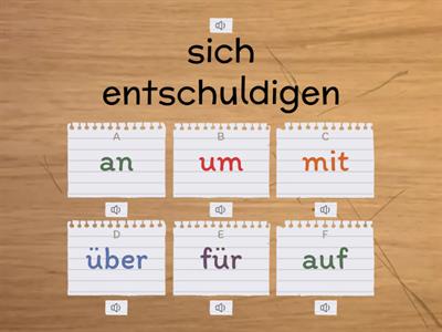 Deutsch lernen: Verben mit Präpositionen 1