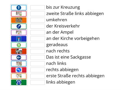 Wegbeschreibung - Wortschatz