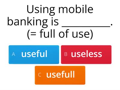 Mobile Banking Adjectives