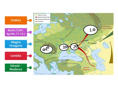 A magyar nép eredete és az Árpád - kor -Térkép