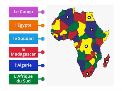la carte de l'Afrique
