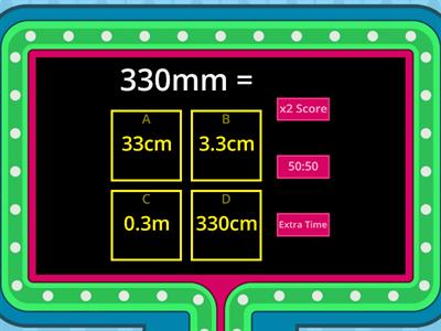 Metric Length Unit Conversion B (mm, cm, m and km)