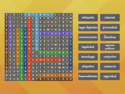 Sopa de letras sobre (Ciudadanía Digital)