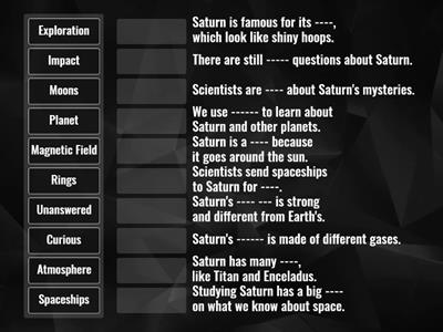 ACT Saturn Match Up A2 sentences
