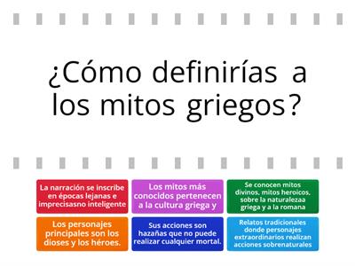 Identifica características de los mitos griegos